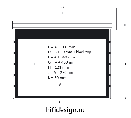����� kauber blue label tensioned bt cinema 122" clear vision